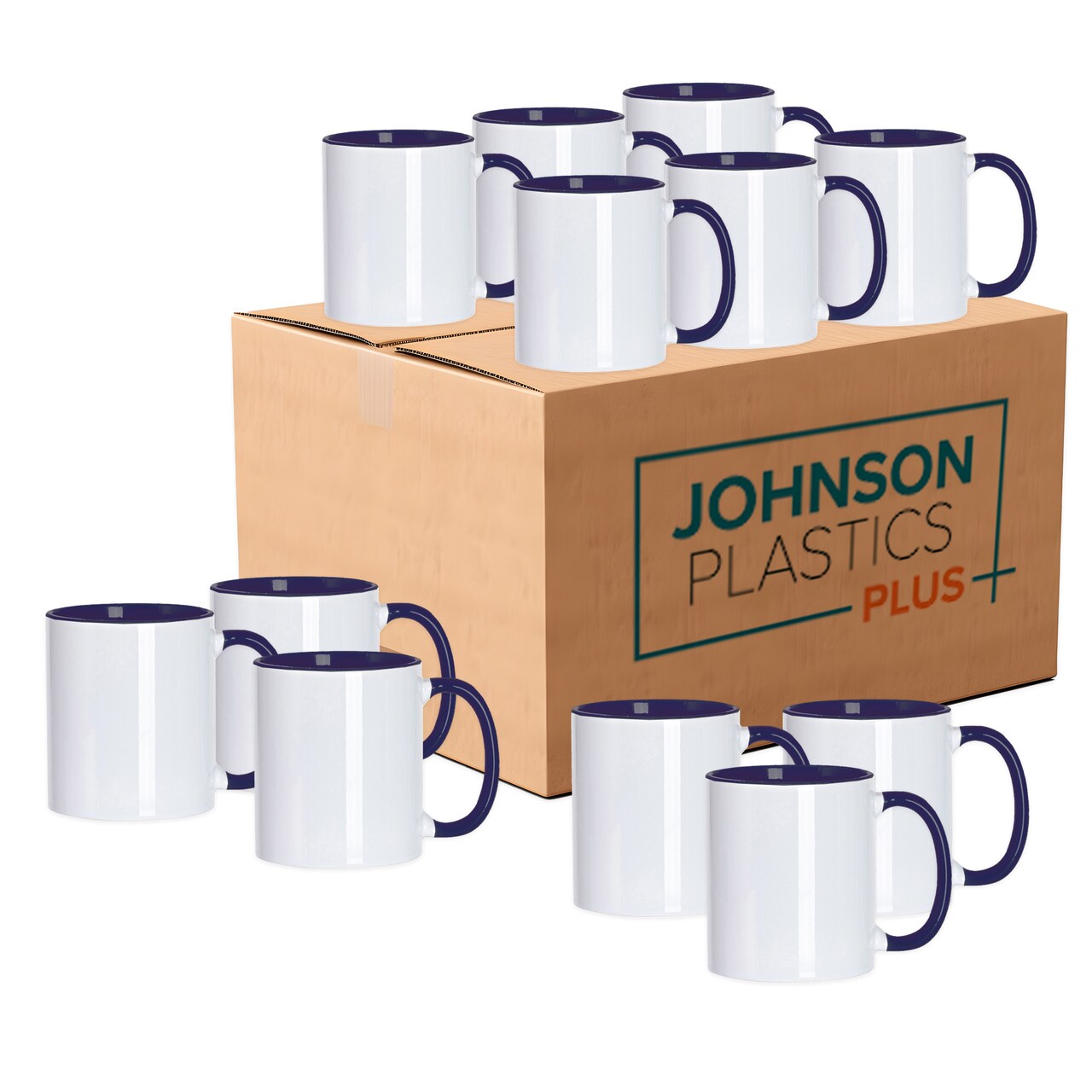 11oz Sublimation Mugs with Colored Handles & Interiors | Tazas para Sublimar, Bulk Mugs for Custom Designs & Branding | White Mugs Set of 12 or Case of 36